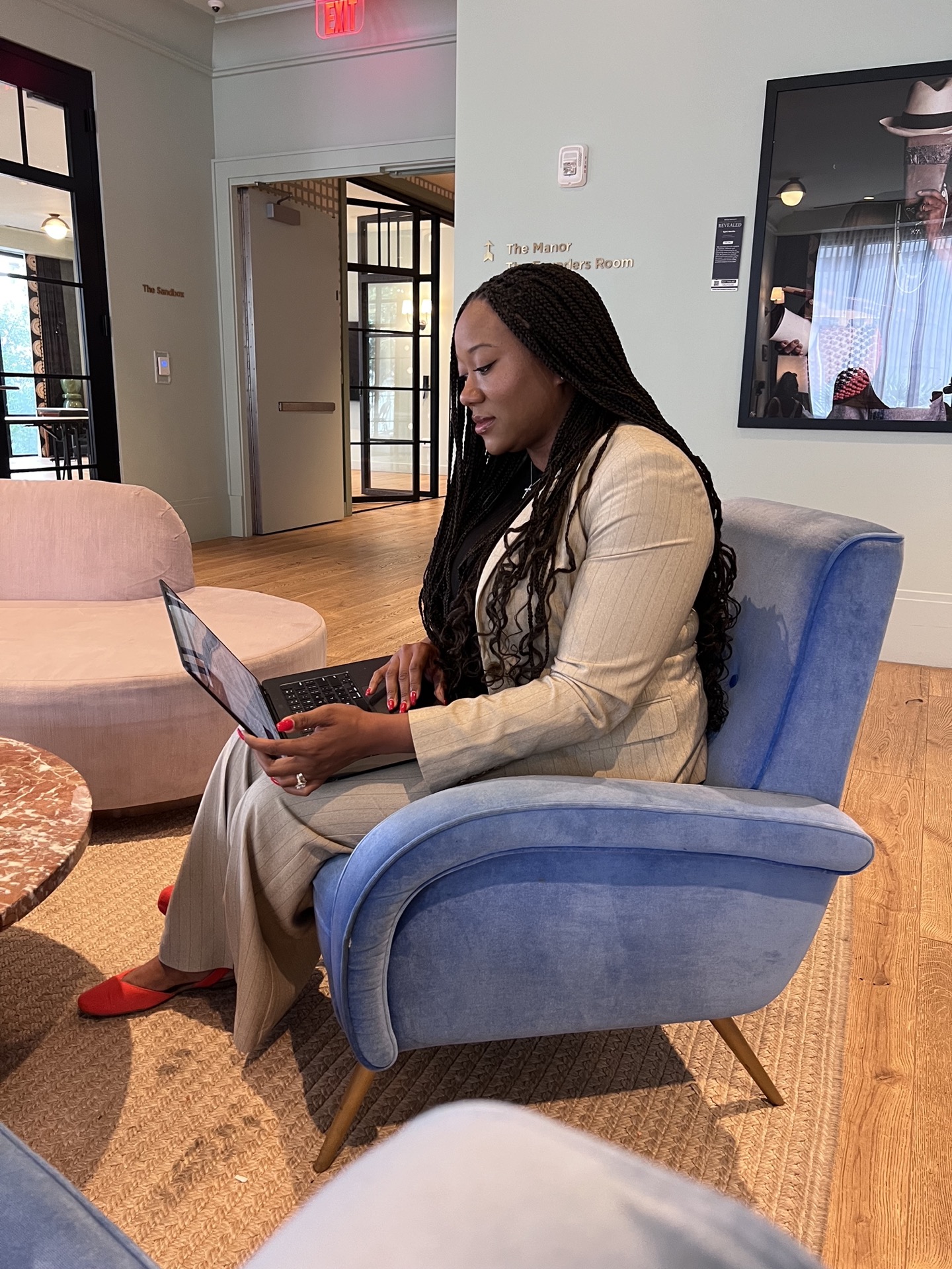 Michelle Bidwell, founder of Granted Advisors, working on a grant proposal